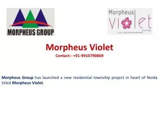 Morpheus Violet: 9910790869: Morpheus Violet sector 86 Noida