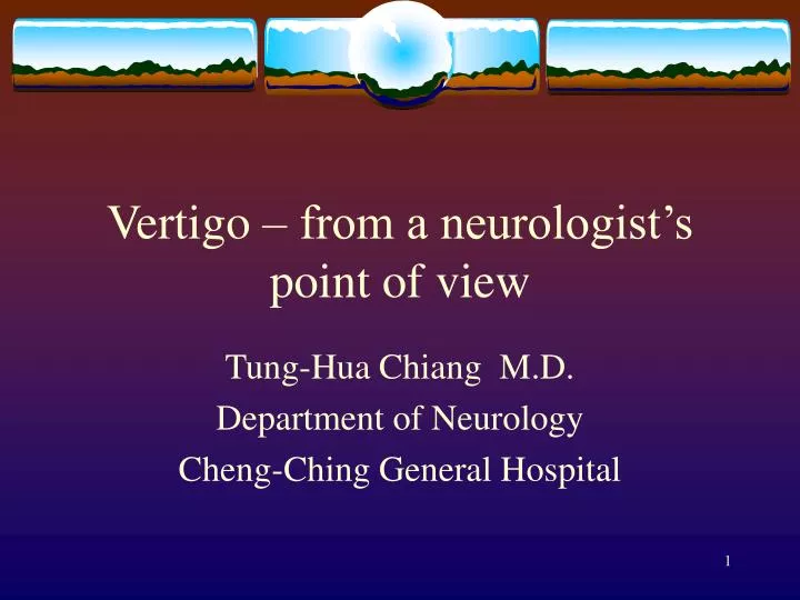 vertigo from a neurologist s point of view