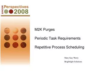 M2K Purges Periodic Task Requirements Repetitive Process Scheduling
