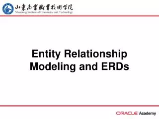 Entity Relationship Modeling and ERDs
