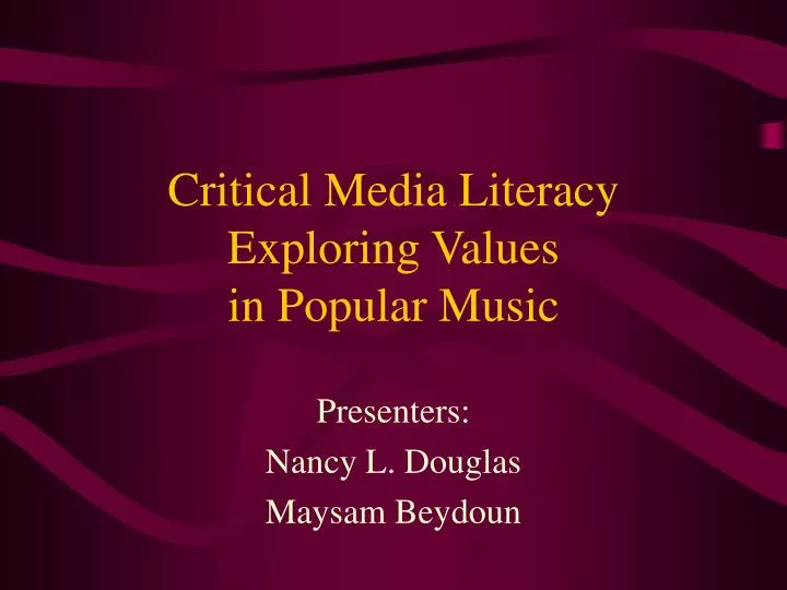 critical media literacy exploring values in popular music