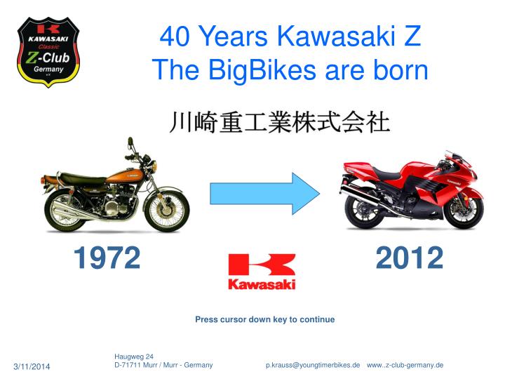 40 years kawasaki z the bigbikes are born