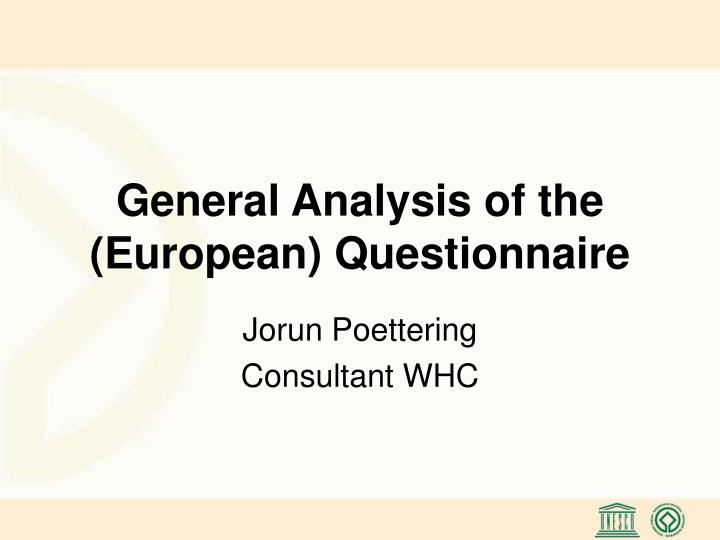 general analysis of the european questionnaire