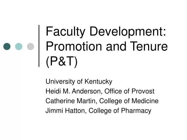 faculty development promotion and tenure p t