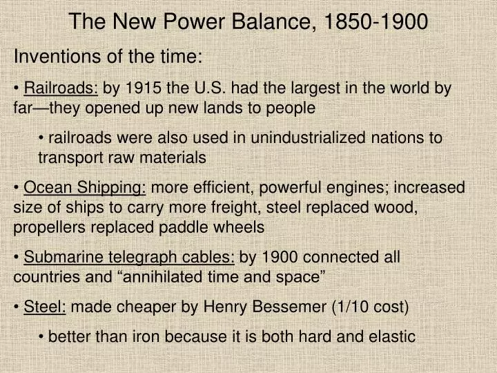 the new power balance 1850 1900