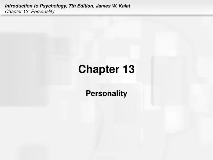 chapter 13 personality