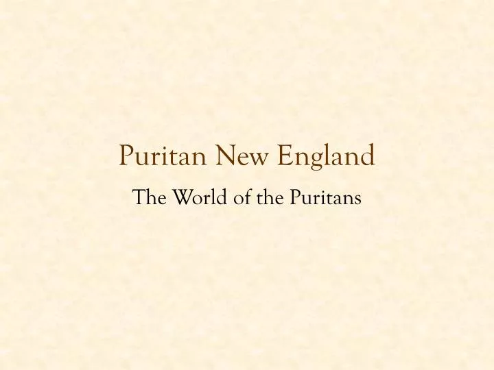 puritan new england