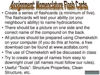 Assignment: Nomenclature Flash Cards