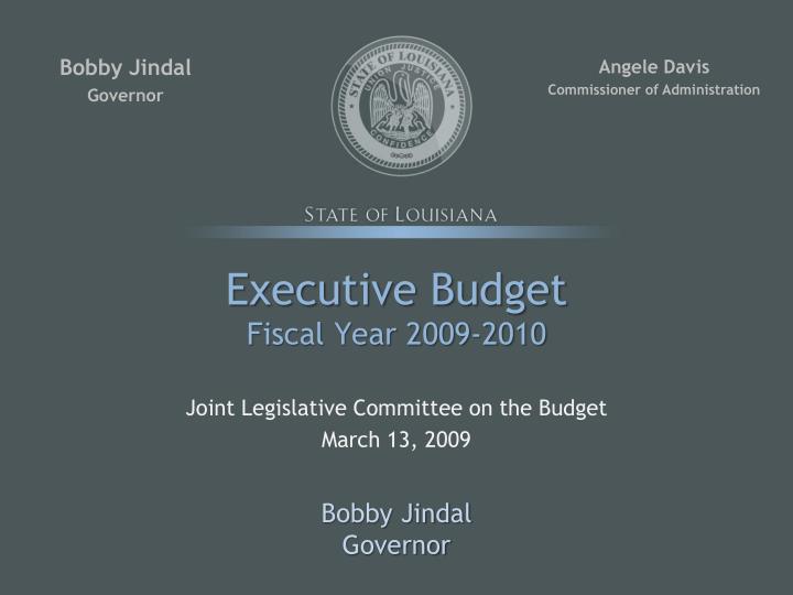 executive budget fiscal year 2009 2010