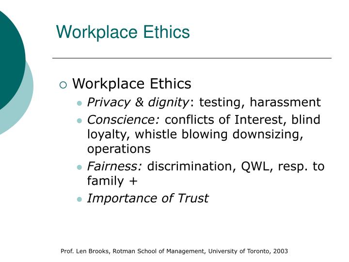 ethics in the workplace