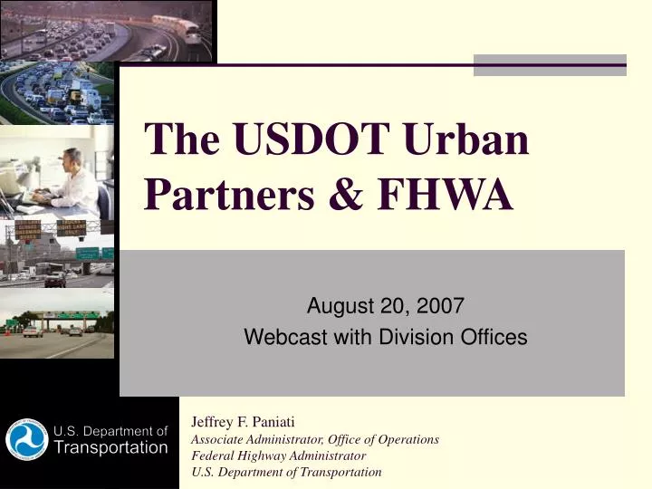 the usdot urban partners fhwa