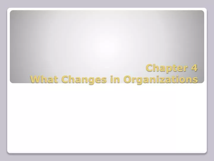 chapter 4 what changes in organizations
