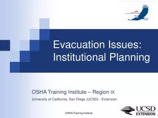 Evacuation Issues: Institutional Planning
