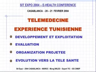 SIT EXPO 2004 – E-HEALTH CONFERENCE