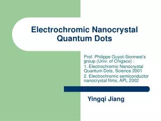 Electrochromic Nanocrystal Quantum Dots