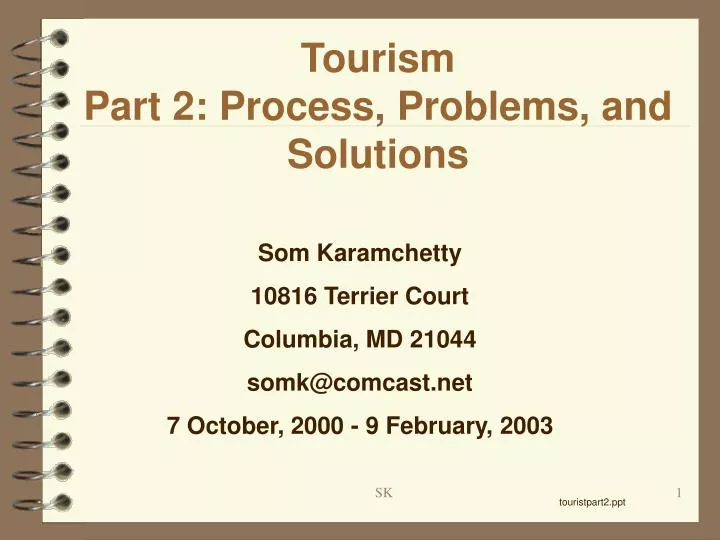 tourism part 2 process problems and solutions