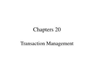 Chapters 20