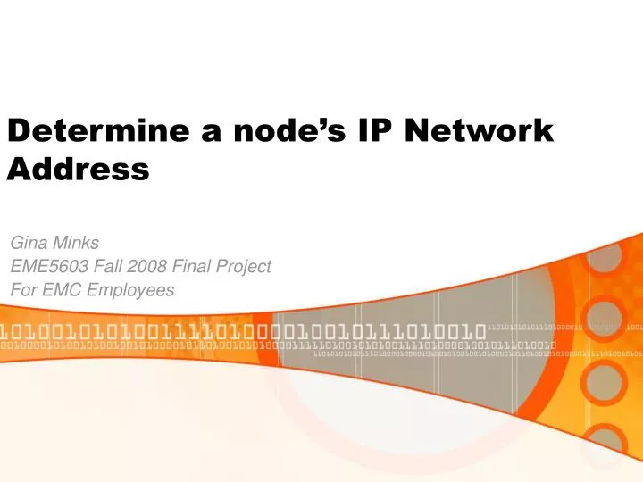 determine a node s ip network address