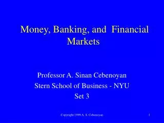 Money, Banking, and Financial Markets