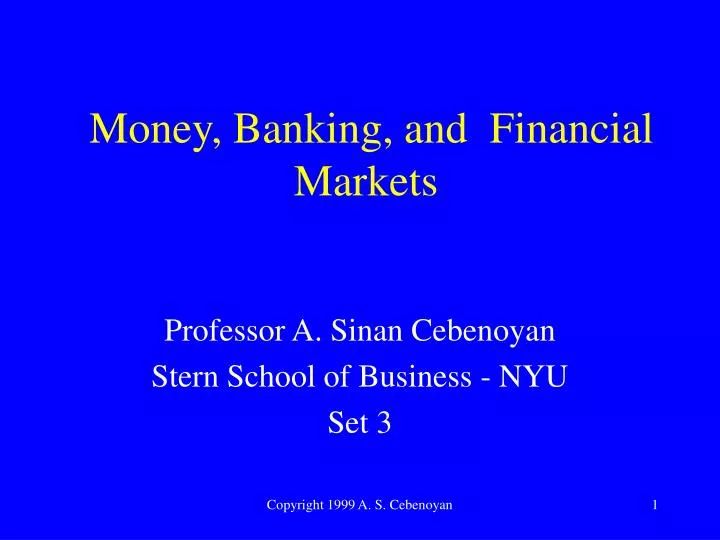 money banking and financial markets