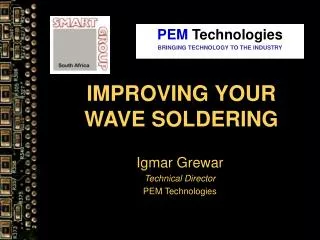 IMPROVING YOUR WAVE SOLDERING