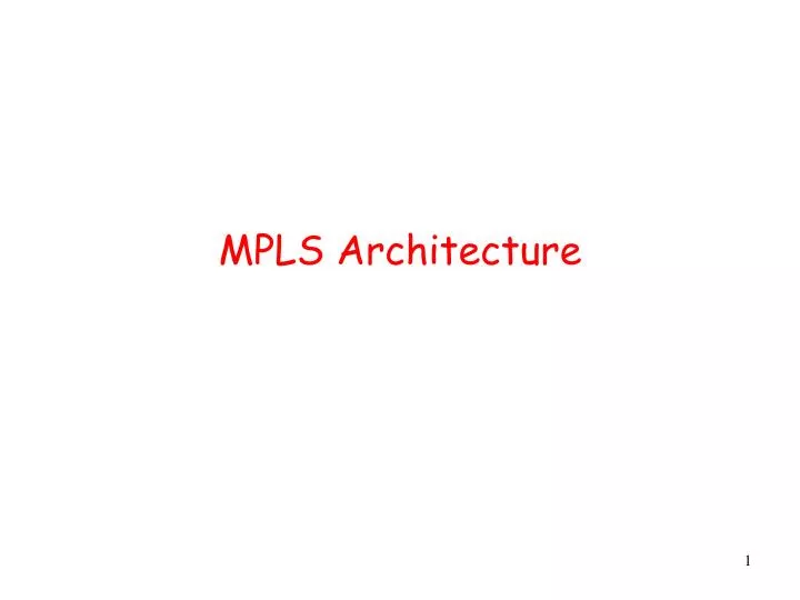 mpls architecture