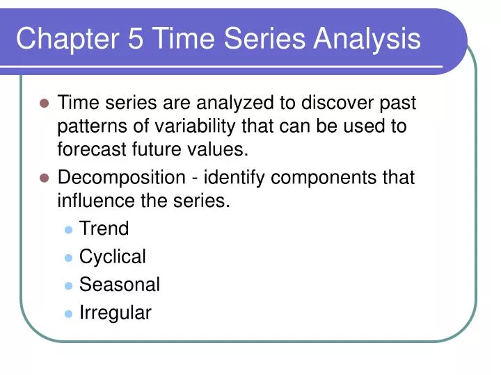 chapter 5 time series analysis