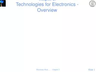 Chapter 2: Technologies for Electronics - Overview