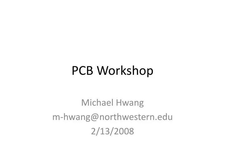 pcb workshop
