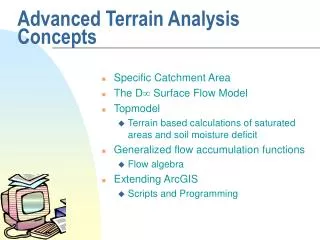 Advanced Terrain Analysis Concepts