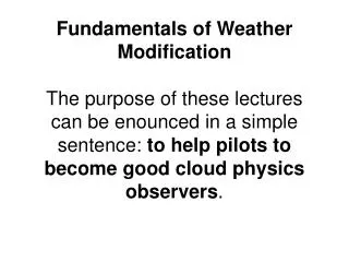Cloud Physics and Chemistry Primary Historical Brief