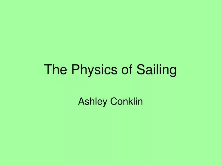 the physics of sailing