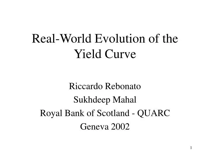 real world evolution of the yield curve