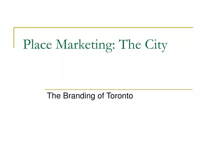 place marketing the city