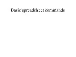 Basic spreadsheet commands - slide 1