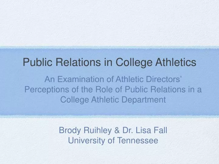 public relations in college athletics