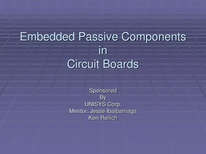 embedded passive components in circuit boards