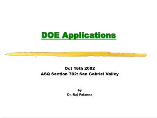 DOE Applications
