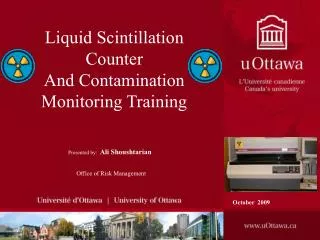 Liquid Scintillation Counter And Contamination Monitoring Training
