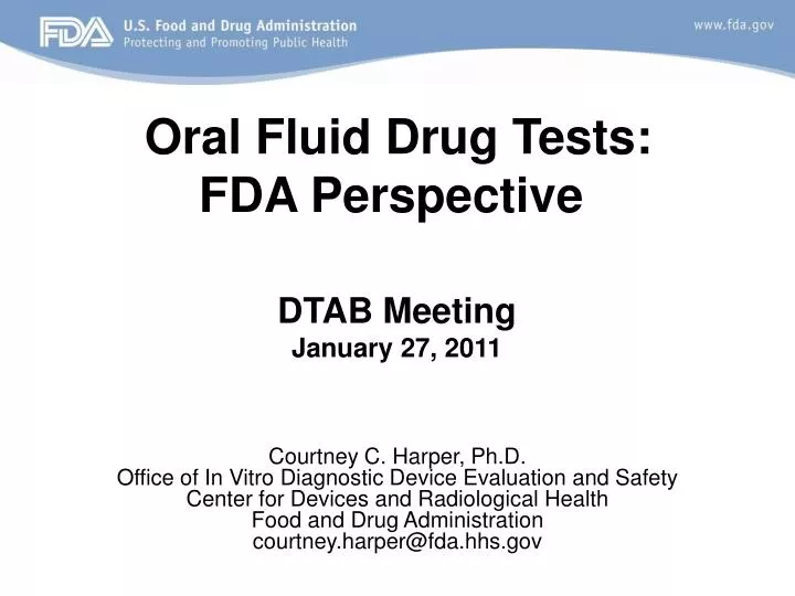 oral fluid drug tests fda perspective