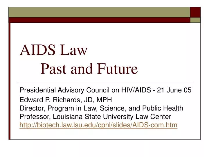 aids law past and future