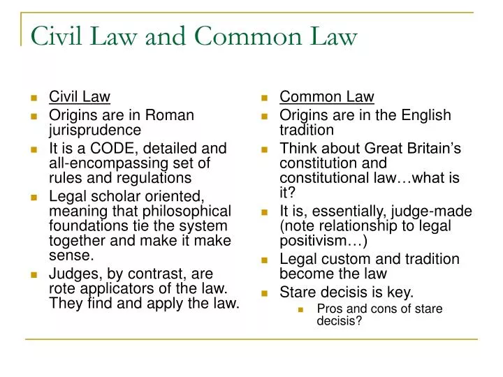 civil law and common law