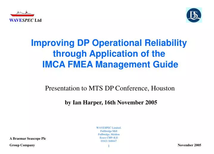 improving dp operational reliability through application of the imca fmea management guide
