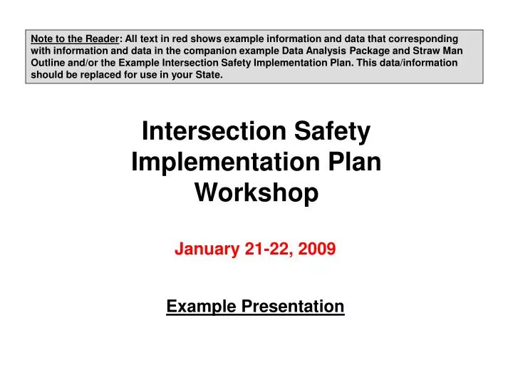 intersection safety implementation plan workshop