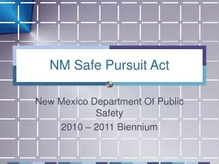 NM Safe Pursuit Act