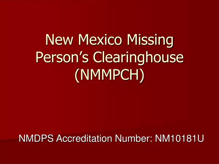 new mexico missing person s clearinghouse nmmpch