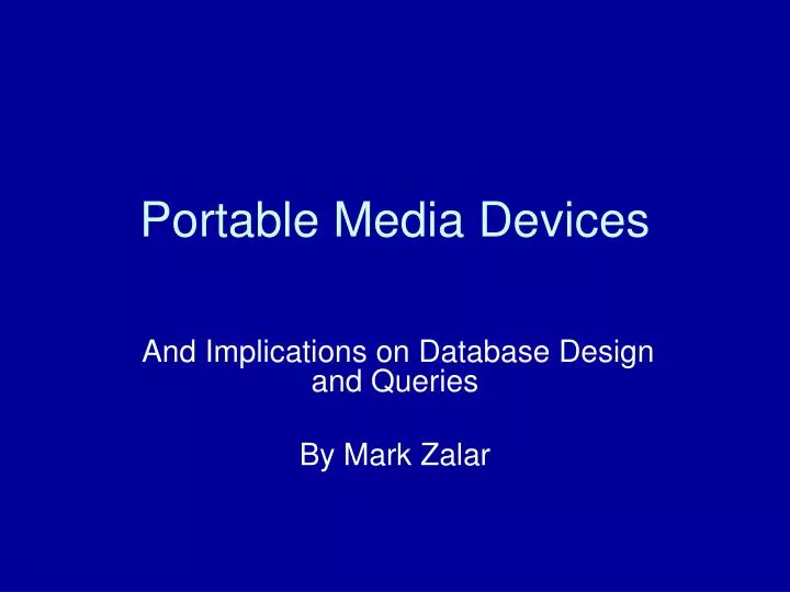 portable media devices