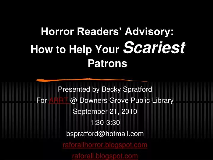 horror readers advisory how to help your scariest patrons