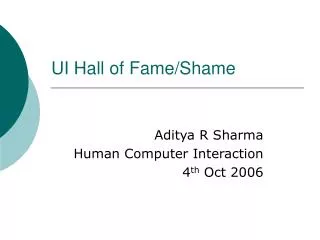 UI Hall of Fame/Shame