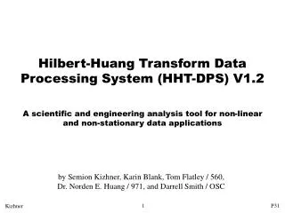 Hilbert-Huang Transform Data Processing System (HHT-DPS) V1.2